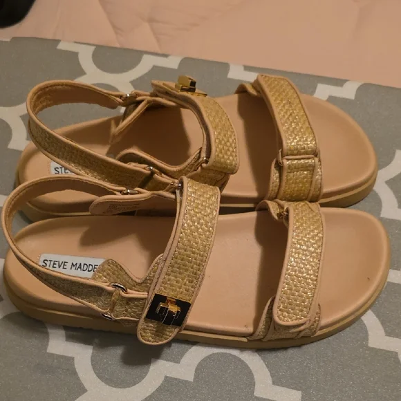 Steve Madden Mona Raffia Sandals - Picture 2 of 4